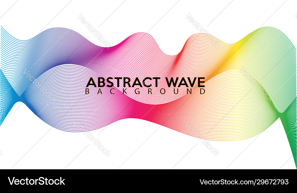 Rainbow abstract wave line background design vector image