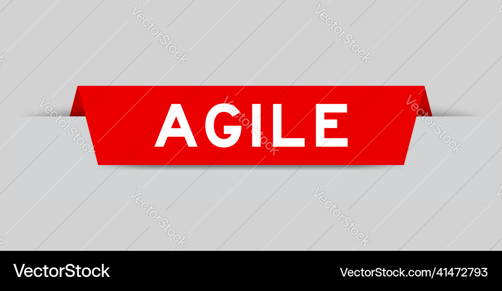 Red color inserted label with word agile on gray Red color inserted label with word agile on gray vector image