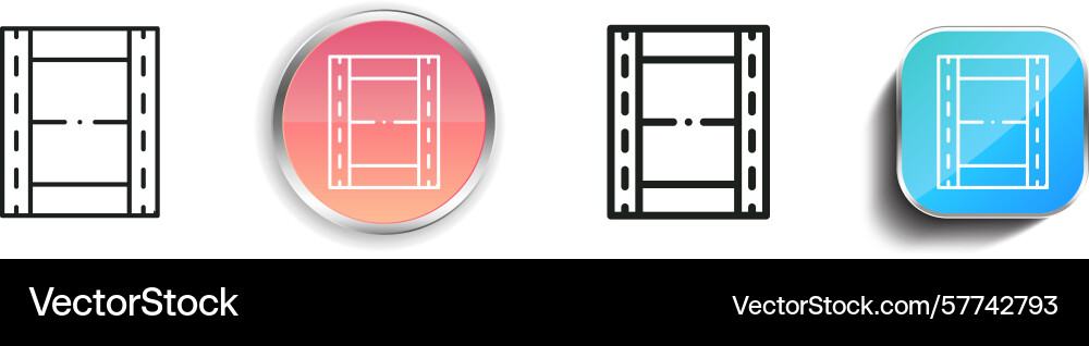 Reel icon thin linear regular and button style Reel icon thin linear regular and button style vector image