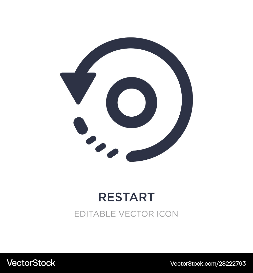Restart icon on white background simple element Restart icon on white background simple element Vector Image
