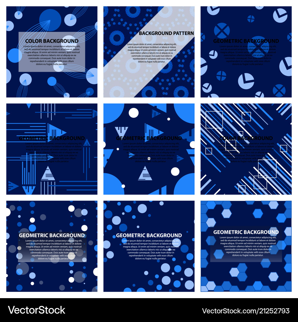 Set of abstract geometric pattern vector image