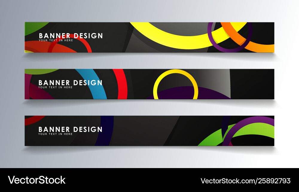 Set rectangular banner with a circle background Set rectangular banner with a circle background vector image