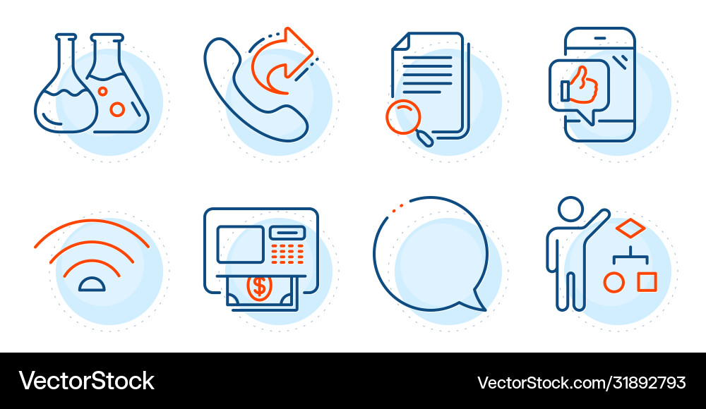 Share call wifi and atm icons set speech bubble Vector Image