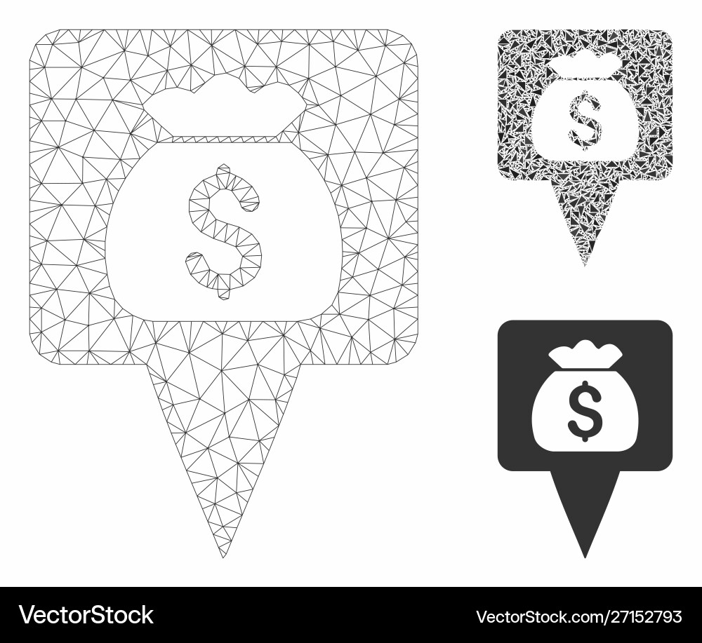 Treasure map pointer mesh wire frame model Treasure map pointer mesh wire frame model vector image