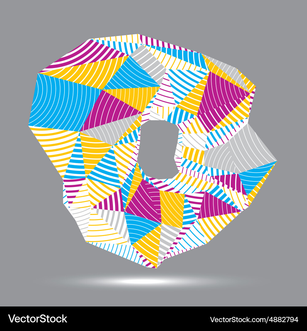 Abstract asymmetric colorful stripy object vector image