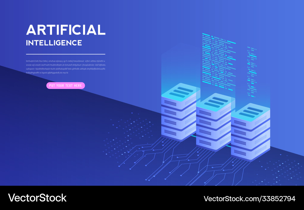 Artificial intelligence with digital is learning Artificial intelligence with digital is learning vector image