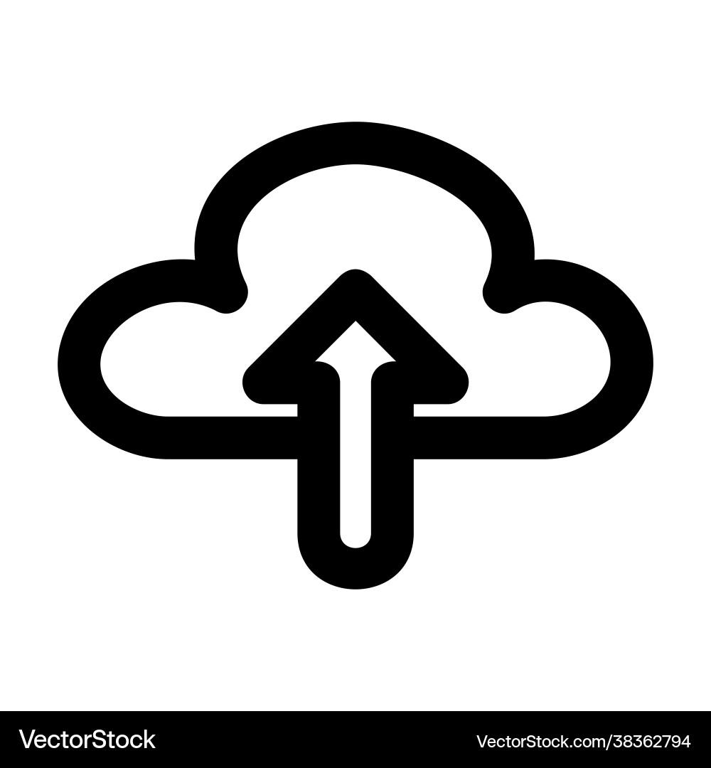 Cloud upload icon in line style for any projects Cloud upload icon in line style for any projects vector image