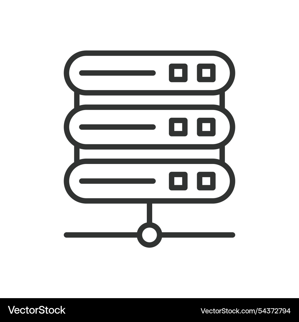 Database server icon in line design Database server icon in line design vector image