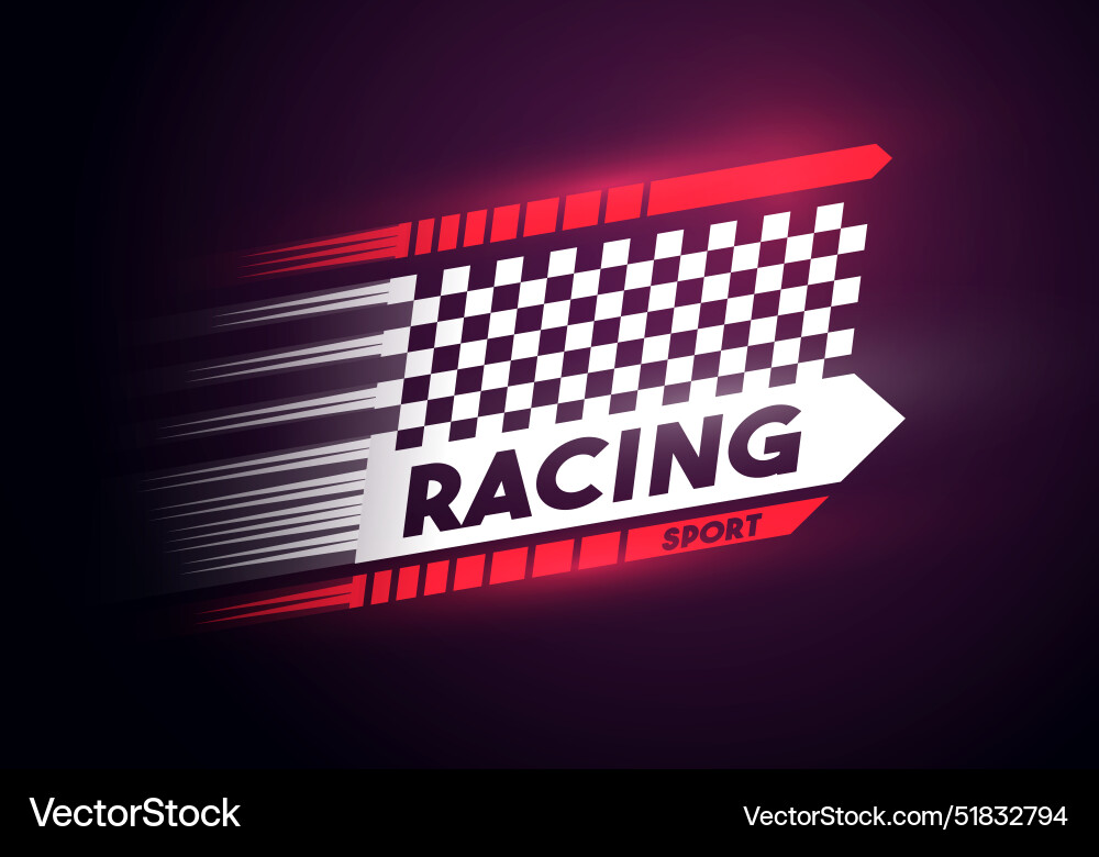 Dynamic racing sport flag banner Dynamic racing sport flag banner vector image