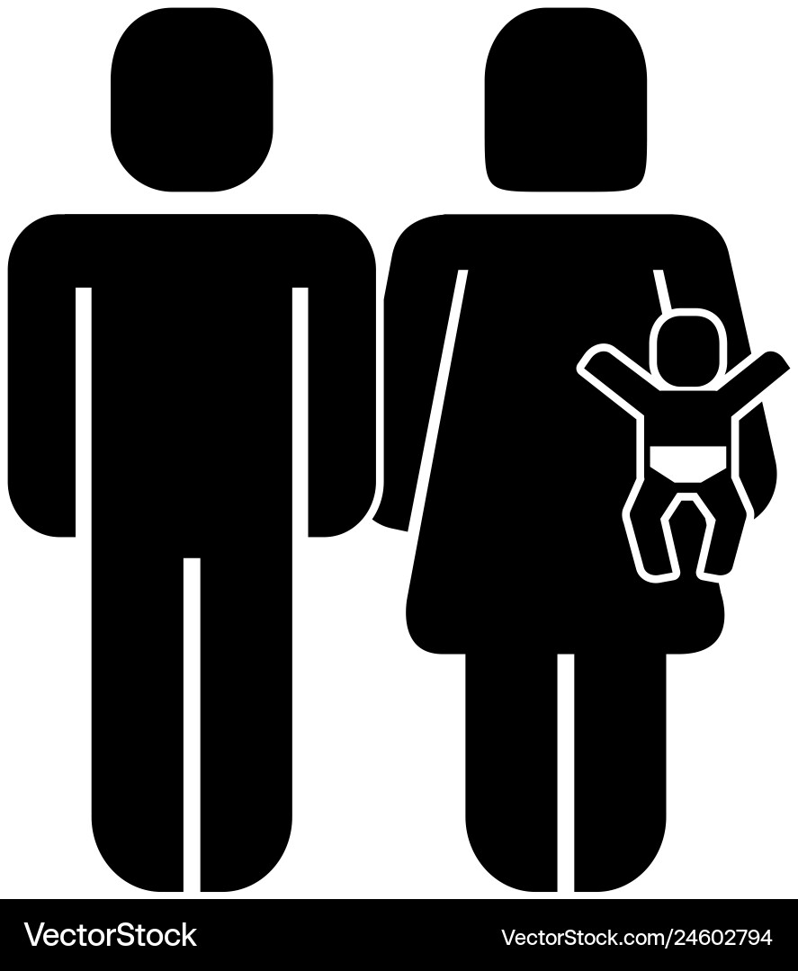 Familienfigur mit Baby Silhouette Ikone Familienfigur mit Baby Silhouette Ikone vektorbild