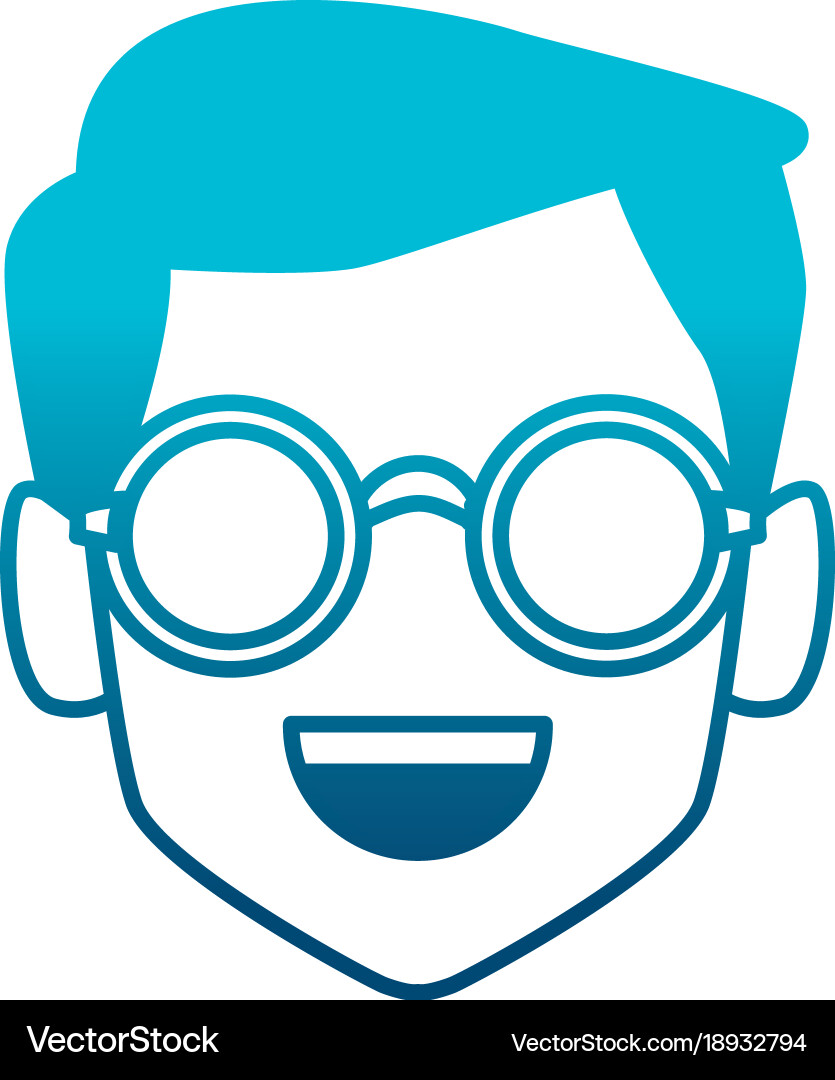 Geek man with round frame glasses vector image