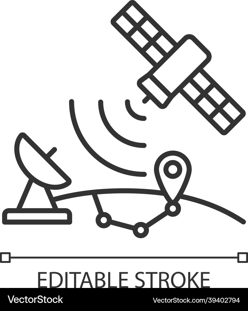 Global positioning system linear icon Global positioning system linear icon vector image