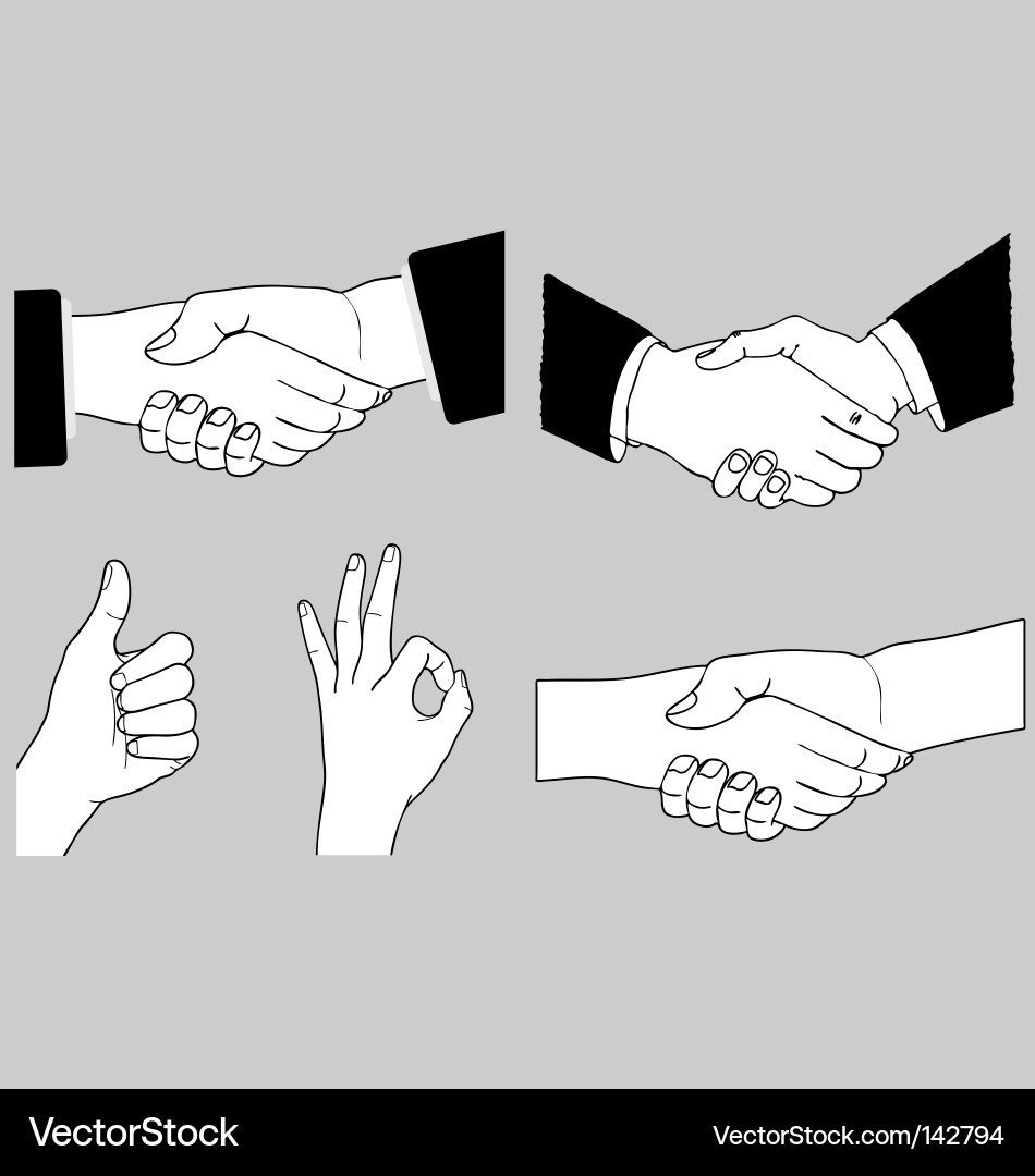 Hand Gestures and Signals Vector Image