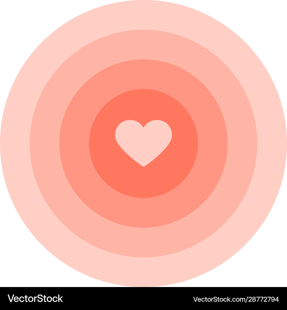 Heart in target aim line icon linear style sign Heart in target aim line icon linear style sign vector image