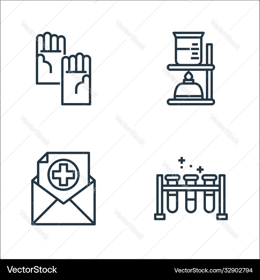Laboratory and science line icons linear set Vector Image