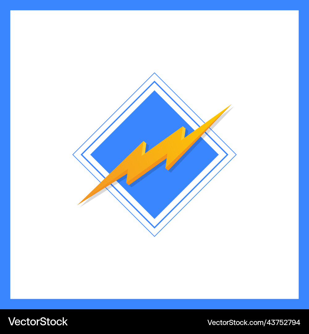 Lightning bolt minimal simple symbol creative Vector Image