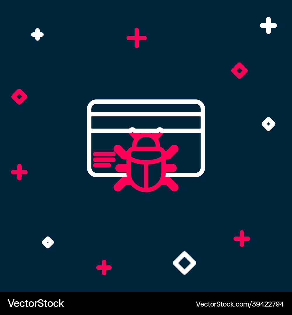 Line system bug in credit card icon isolated Line system bug in credit card icon isolated Vector Image