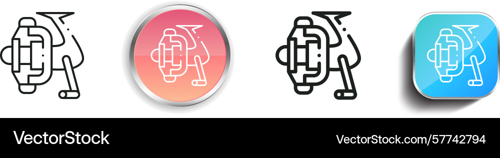 Reels icon thin linear regular and button style Reels icon thin linear regular and button style vector image