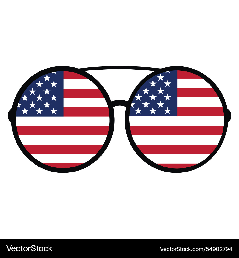 Runde amerikanische Flagge Sonnenbrillen Runde amerikanische Flagge Sonnenbrillen vektorbild