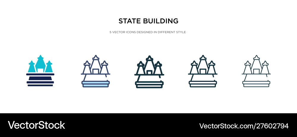 State building icon in different style two State building icon in different style two Vector Image