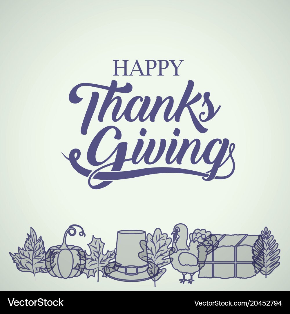 Thanks given icon set design Vector Image