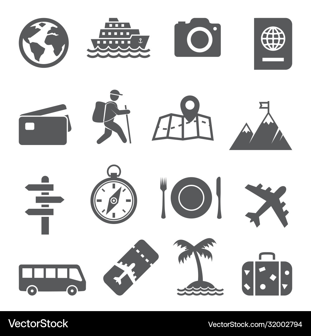 Travel & Tourism Icon Set Vector Image
