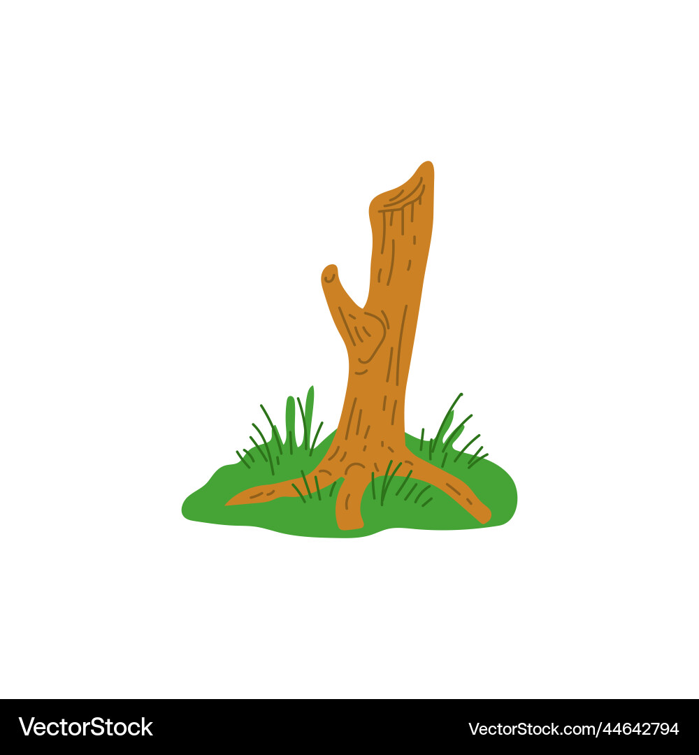 Tree large or broken trunk flat Tree large or broken trunk flat Vector Image