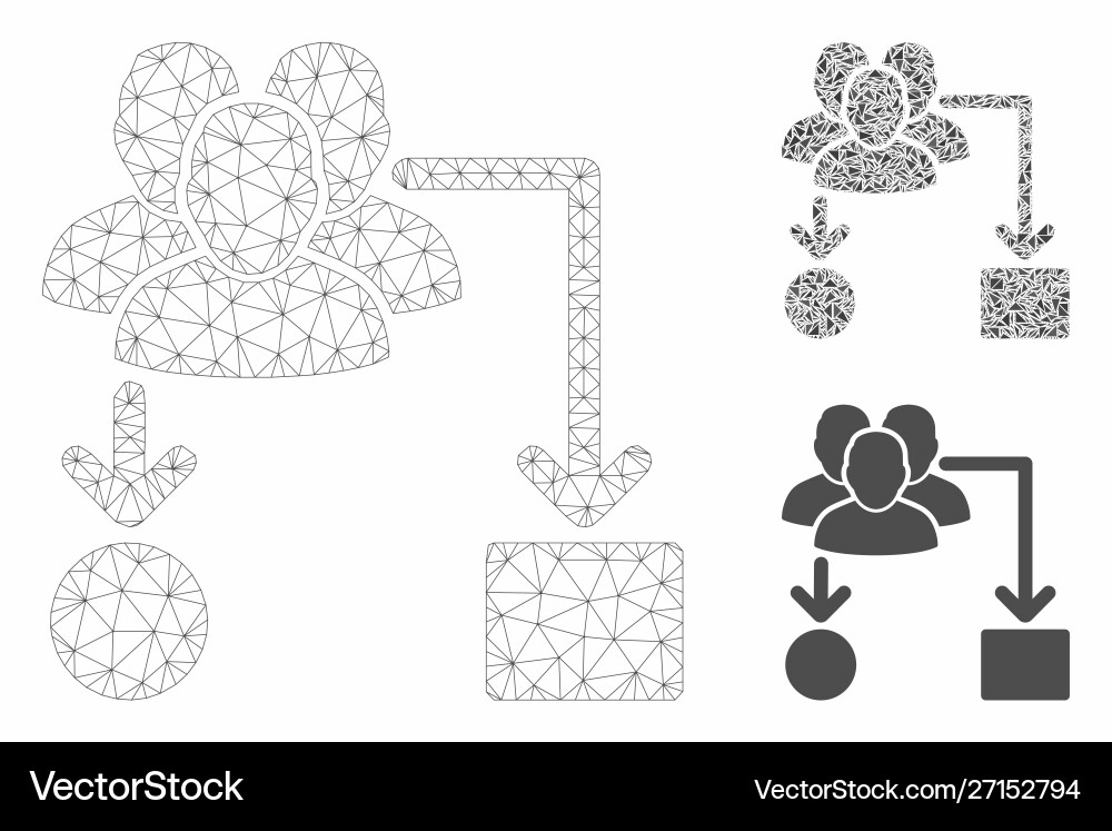 User routing scheme mesh carcass model User routing scheme mesh carcass model Vector Image