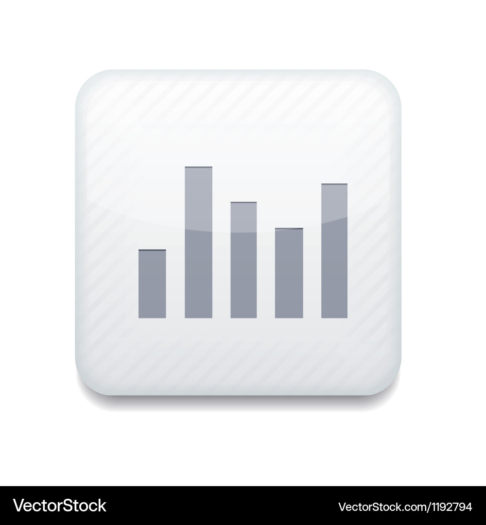 White Graph Icon - Data Chart vector image