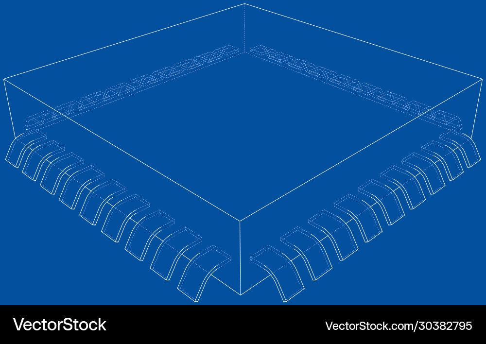 3d microchip rendering 3d microchip rendering Vector Image