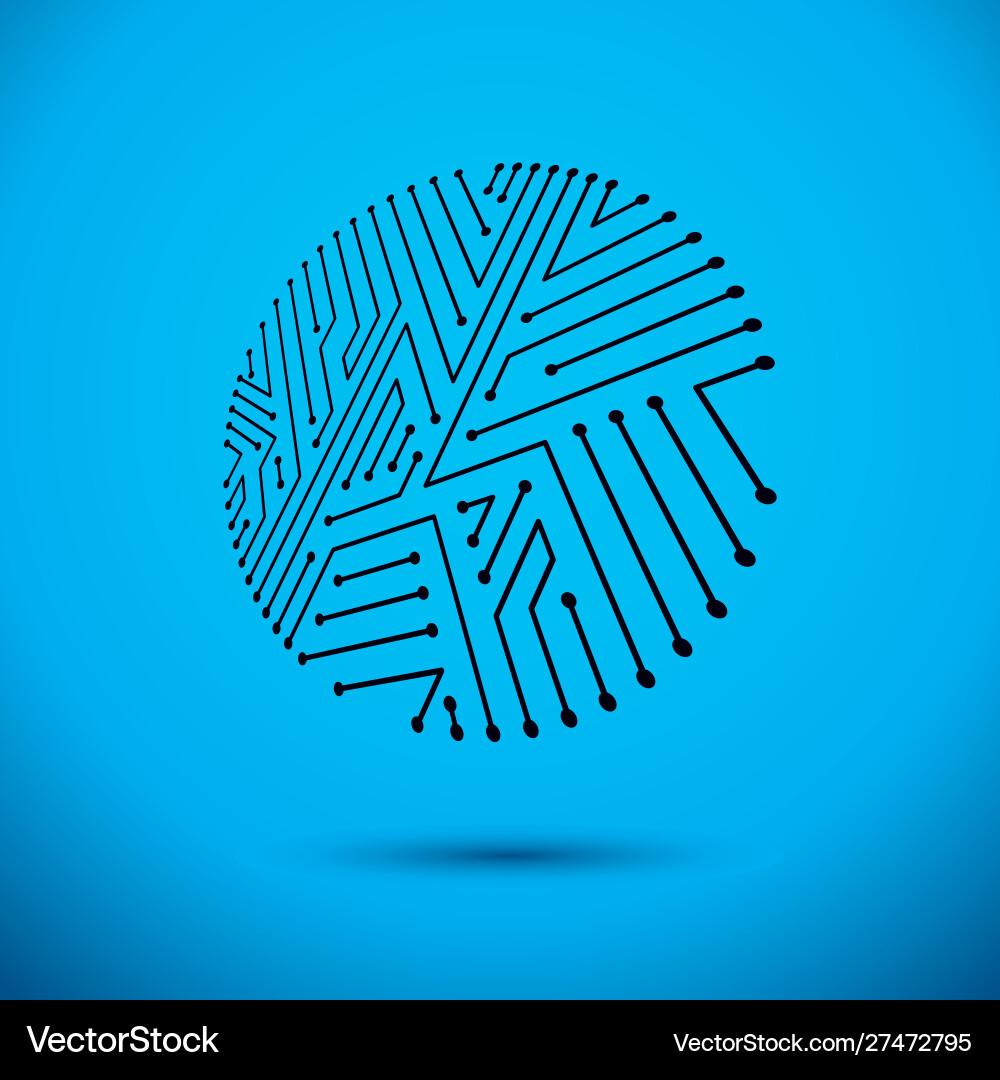 Abstract computer circuit board circular Abstract computer circuit board circular vector image
