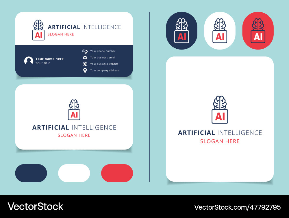 Artificial intelligence logo design with editable Artificial intelligence logo design with editable vector image