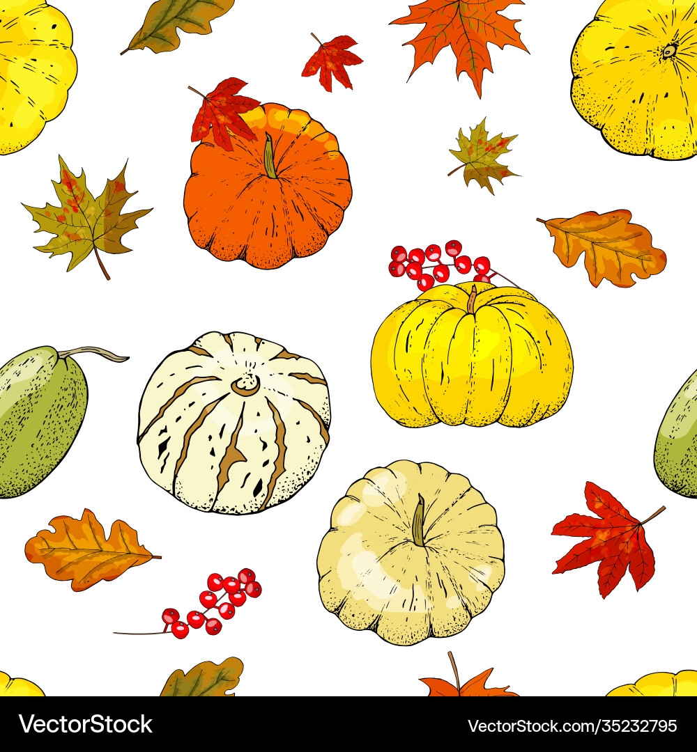 Autumn seamless pattern elements Autumn seamless pattern elements vector image