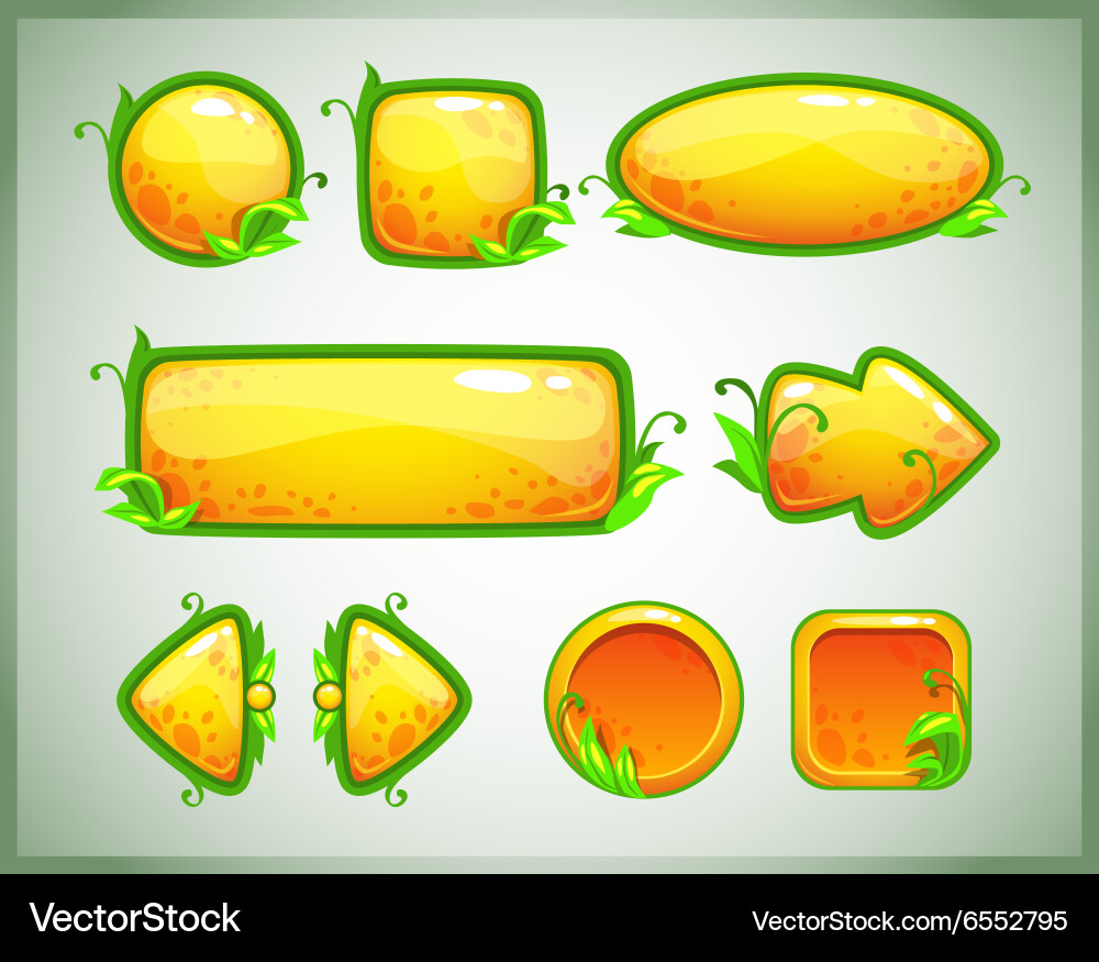 Cartoon Game GUI Elements vector image