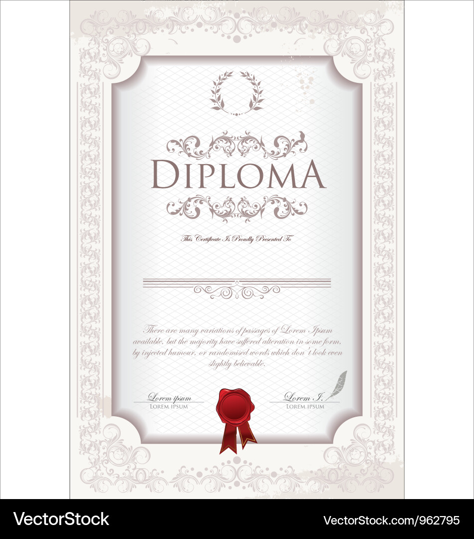Certificate Template Vector Image