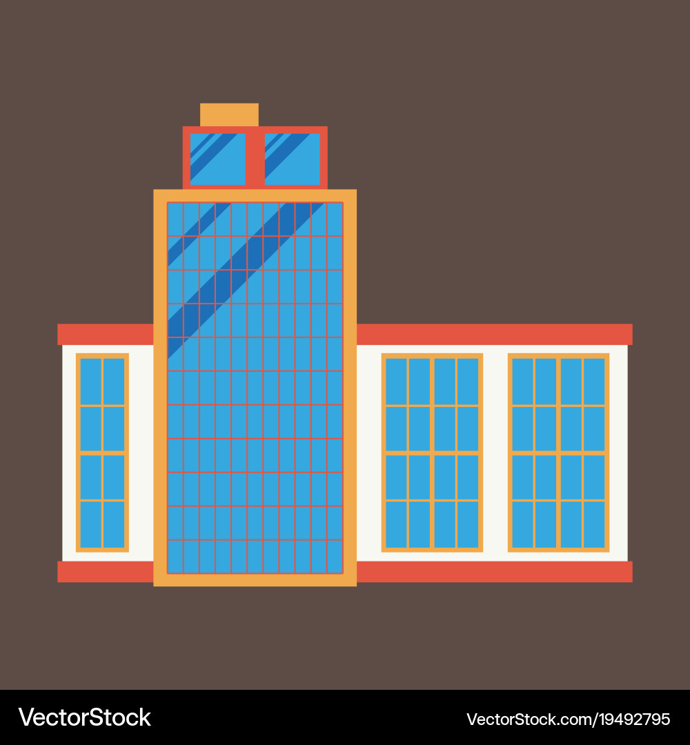 Commercial building architecture in flat design Vector Image