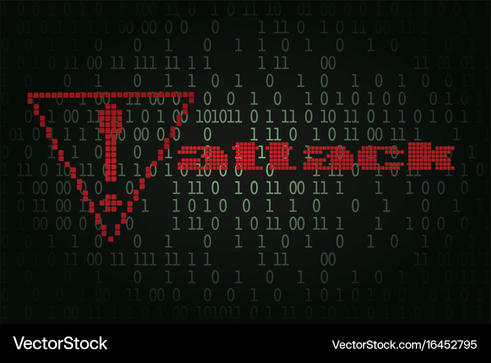 Computer hacker attack notification vector image