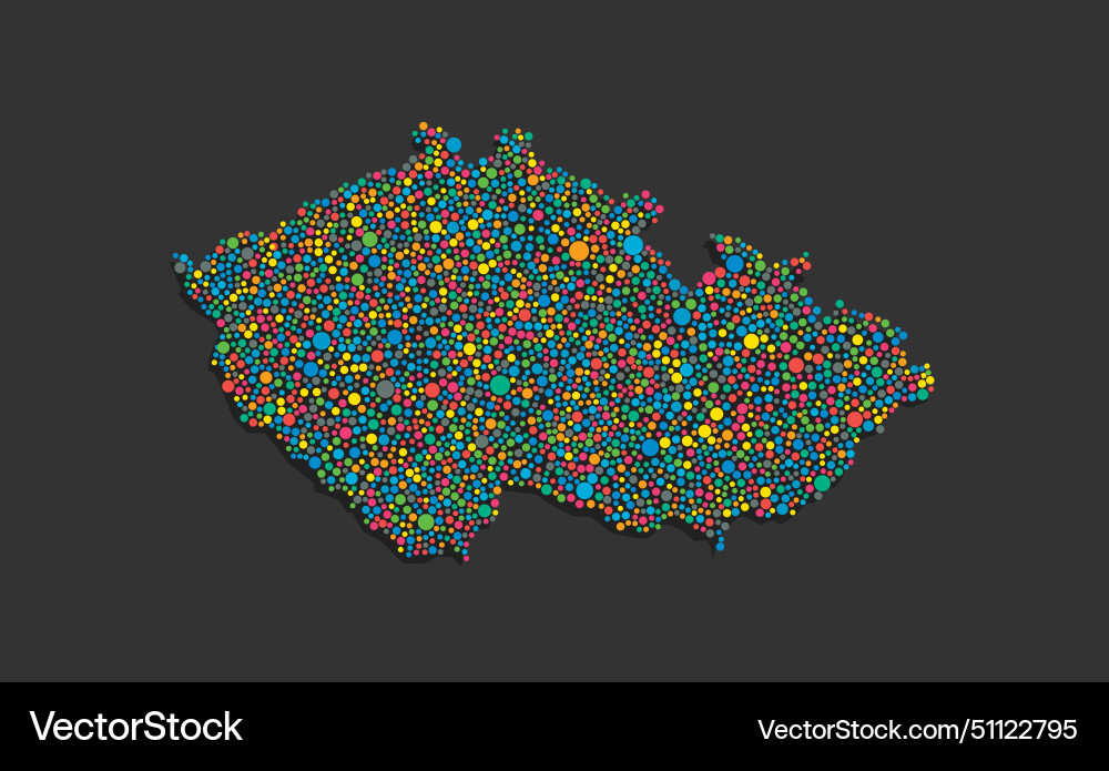 Creative map czech from random colorful dots Vector Image