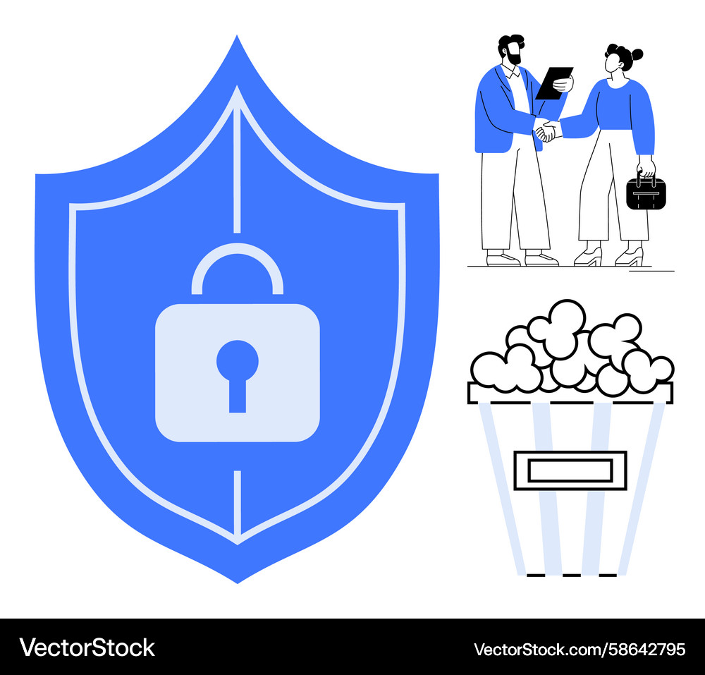 Data protection concept with secure shield Vector Image