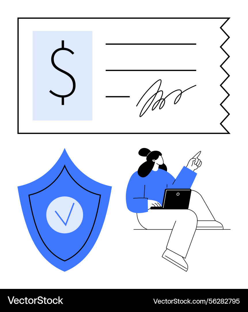 Digital payment security with check shield emblem Digital payment security with check shield emblem vector image