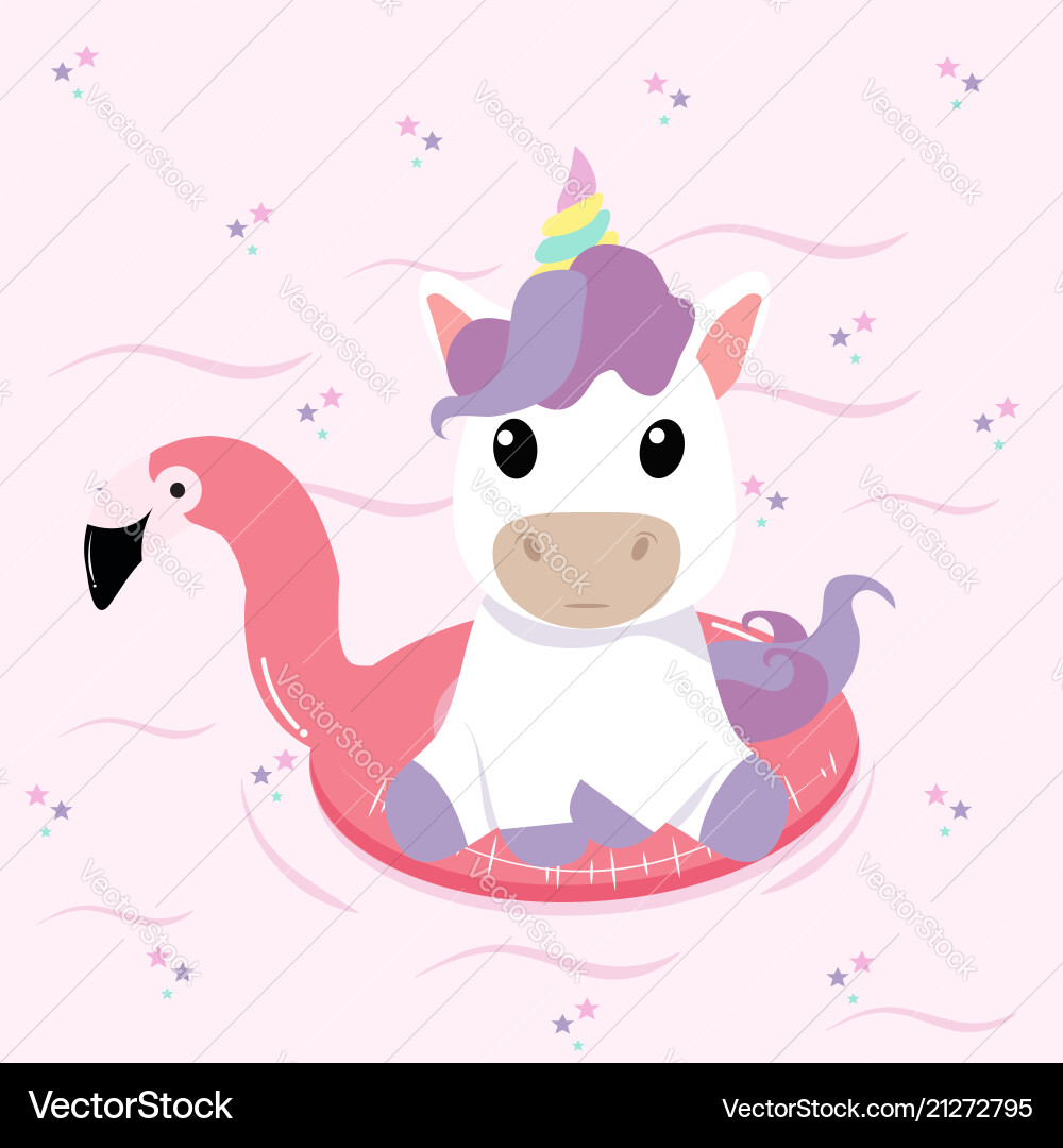 Einhorn und Flamingo Pool Float Vektorbild