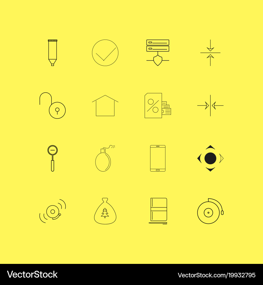 Essential linear icon set simple outline icons vector image