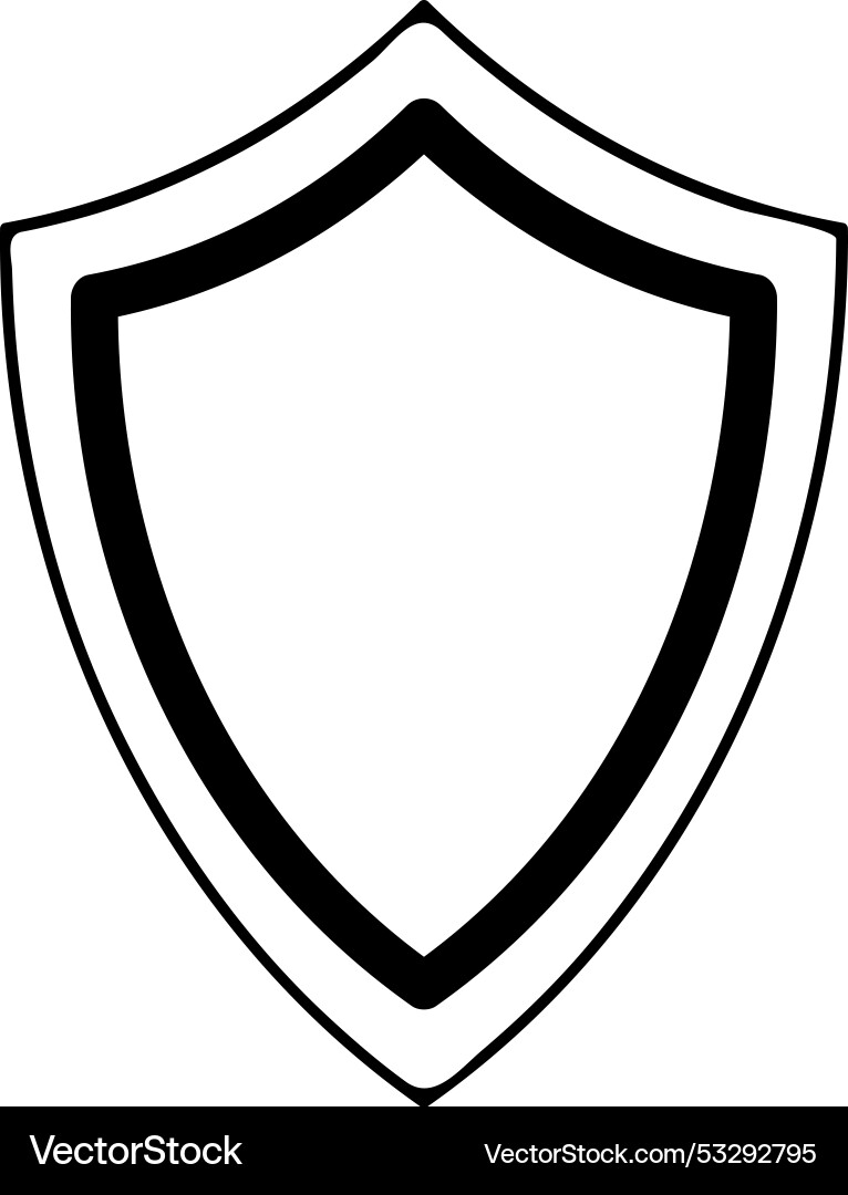 Frame shield icon element outline border grunge Frame shield icon element outline border grunge vector image