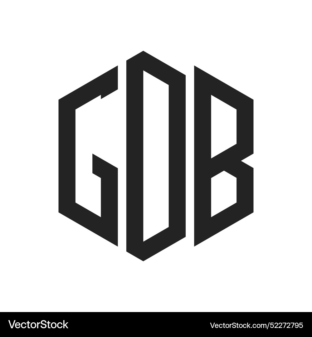 Gdb logo design initial letter monogram vector image