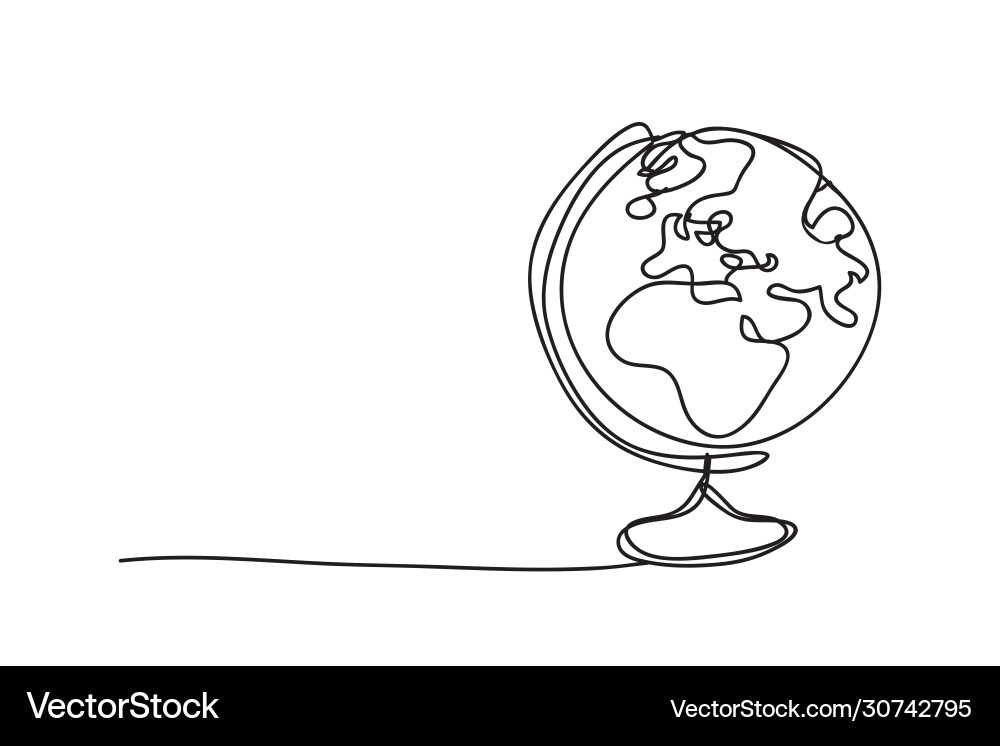 Globe world map line drawing style design Globe world map line drawing style design vector image