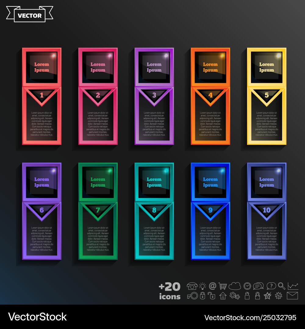 Infographic design list with colorful square Infographic design list with colorful square vector image