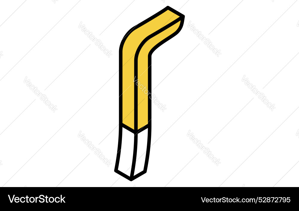 Isometric simple line drawing tool icon crowbar Vector Image