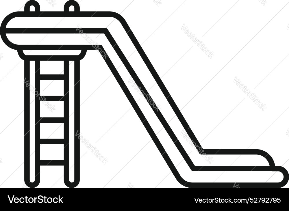 Line icon of a slide representing playing Line icon of a slide representing playing Vector Image