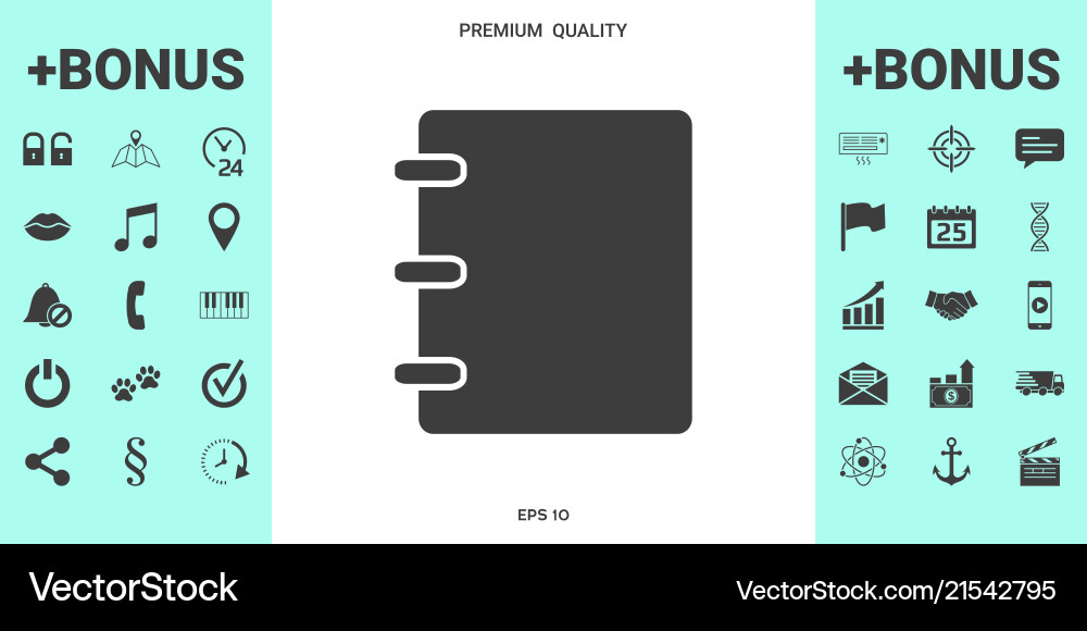 Notebook address phone book icon with blank Notebook address phone book icon with blank vector image