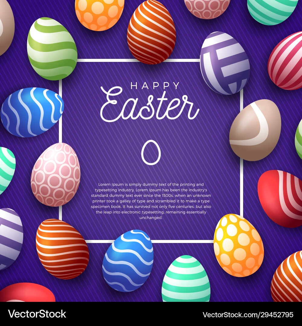 Ostern Ei Rahmen glücklich niedlichen Banner Ostern Ei Rahmen glücklich niedlichen Banner vektorbild